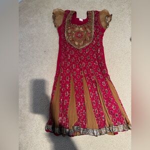 Red and gold Pakistani Indian dress